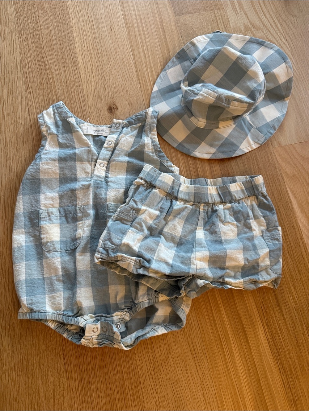 Pehr plaid set with hat